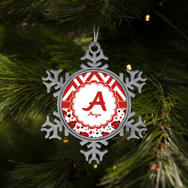 Ladybugs & Chevron Vintage Snowflake - (LIFESTYLE)