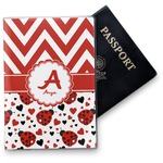 Ladybugs & Chevron Vinyl Passport Holder (Personalized)