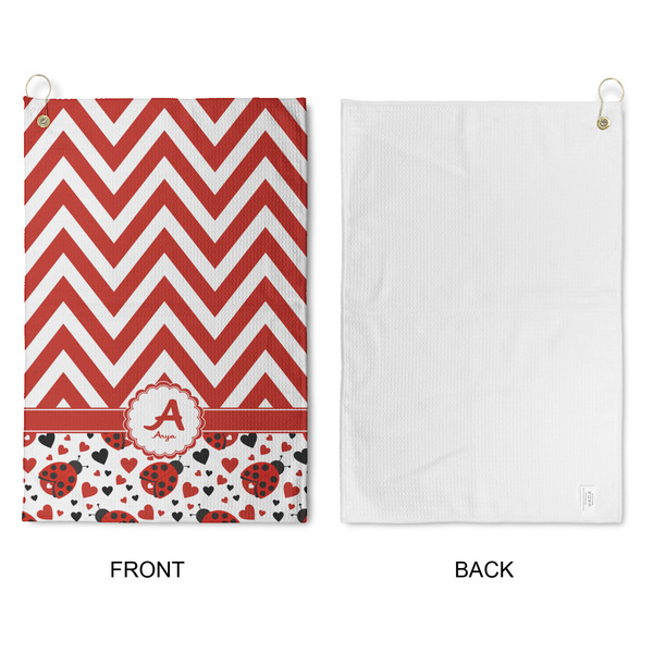 Ladybugs & Chevron Waffle Weave Golf Towel - Approval