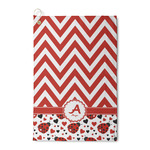 Ladybugs & Chevron Waffle Weave Golf Towel (Personalized)