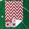 Ladybugs & Chevron Waffle Weave Golf Towel - In Context