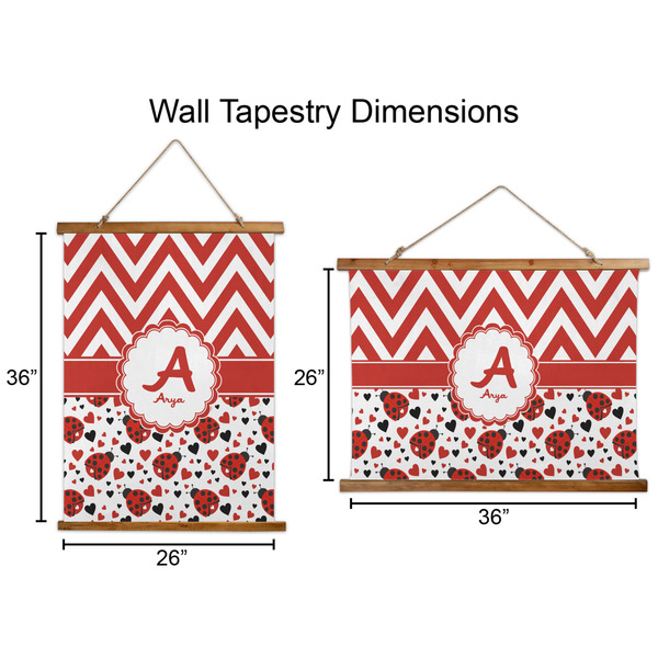 Ladybugs & Chevron Wall Hanging Tapestries - Parent/Sizing