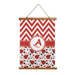 Ladybugs & Chevron Wall Hanging Tapestry - Tall (Personalized)