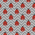 Ladybugs & Chevron Wallpaper & Surface Covering (Water Activated 24"x 24" Sample)