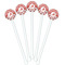 Ladybugs & Chevron White Plastic 5.5" Stir Stick - Fan View