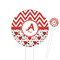 Ladybugs & Chevron Round Plastic Food Picks (Personalized)