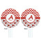 Ladybugs & Chevron White Plastic 7" Stir Stick - Double Sided - Round - Front & Back