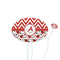 Ladybugs & Chevron White Plastic 7" Stir Stick - Oval - Closeup