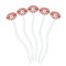 Ladybugs & Chevron White Plastic 7" Stir Stick - Oval - Fan