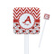 Ladybugs & Chevron Square Plastic Stir Sticks (Personalized)