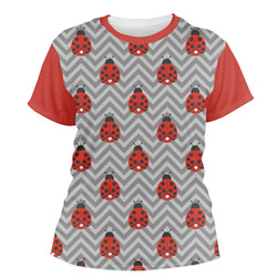Ladybugs & Chevron Women's Crew T-Shirt - X Large
