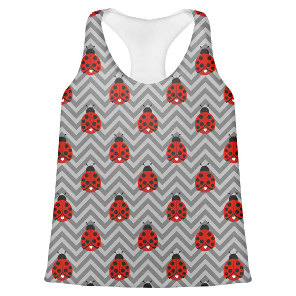 Custom Ladybugs & Chevron Womens Racerback Tank Top - X Small