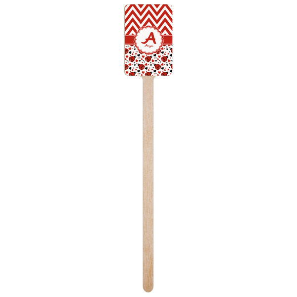 Ladybugs & Chevron Wooden 6.25" Stir Stick - Rectangular - Single Stick