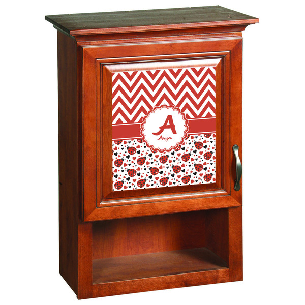 Ladybugs & Chevron Wooden Cabinet Decal (Medium)