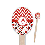 Ladybugs & Chevron Oval Wooden Food Picks (Personalized)