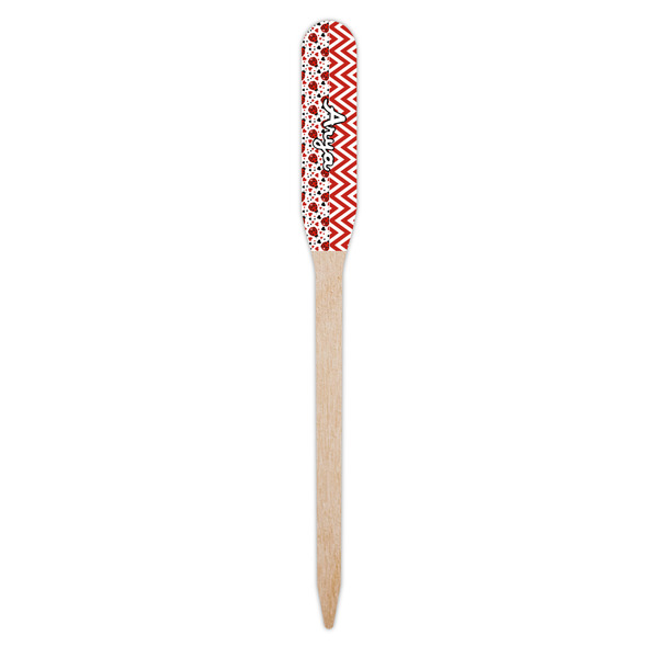 Ladybugs & Chevron Wooden Food Pick - Paddle - Single Pick