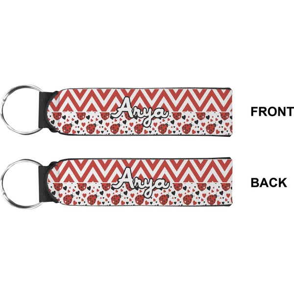 Ladybugs & Chevron Wristlet (Front + Back)