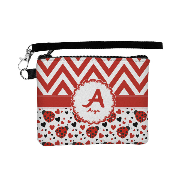 Custom Ladybugs & Chevron Wristlet ID Case w/ Name and Initial