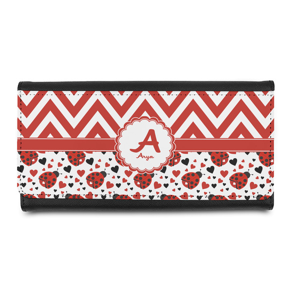 Custom Ladybugs & Chevron Leatherette Ladies Wallet (Personalized)
