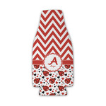 Ladybugs & Chevron Zipper Bottle Cooler (Personalized)