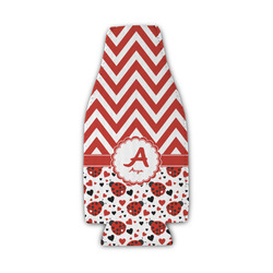 Ladybugs & Chevron Zipper Bottle Cooler (Personalized)