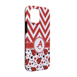 Ladybugs & Chevron iPhone Case - Rubber Lined - iPhone 13 (Personalized)