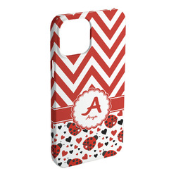 Ladybugs & Chevron iPhone Case - Plastic (Personalized)