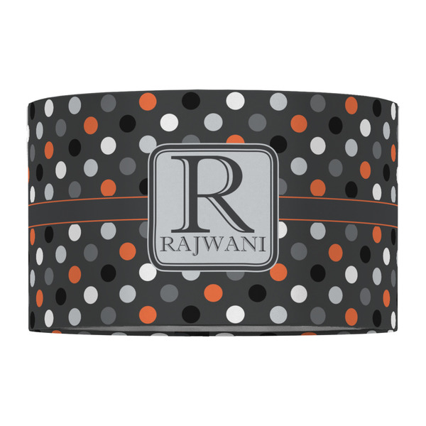 Gray Dots 12" Drum Lampshade - FRONT (Fabric)