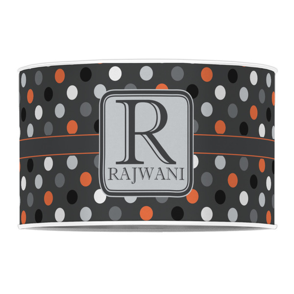 Gray Dots 12" Drum Lampshade - FRONT (Poly Film)