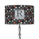 Gray Dots 12" Drum Lamp Shade - Fabric (Personalized)