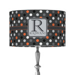 Gray Dots 12" Drum Lamp Shade - Fabric (Personalized)