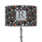 Gray Dots 12" Drum Lampshade - ON STAND (Fabric)