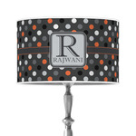 Gray Dots 12" Drum Lamp Shade - Poly-film (Personalized)