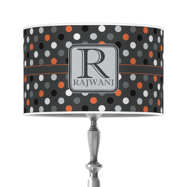 Custom Gray Dots 12" Drum Lamp Shade - Poly-film (Personalized)
