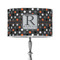 Gray Dots 12" Drum Lampshade - ON STAND (Poly Film)
