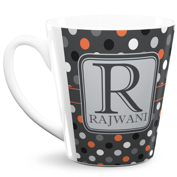 Custom Gray Dots 12 Oz Latte Mug (Personalized)