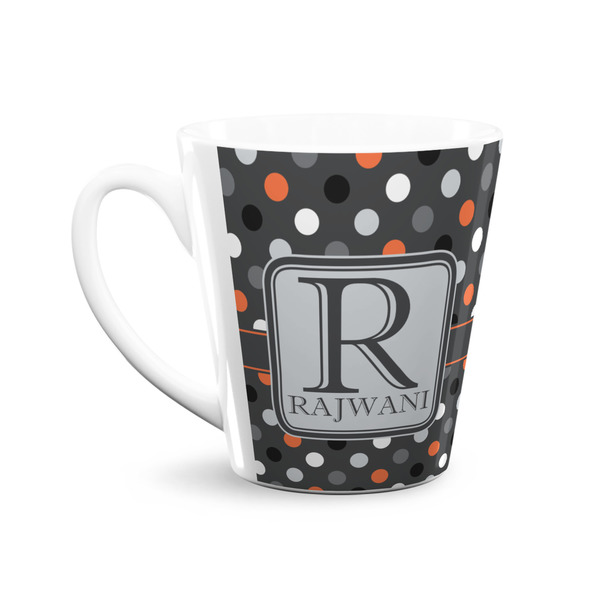 Gray Dots 12 Oz Latte Mug - Front