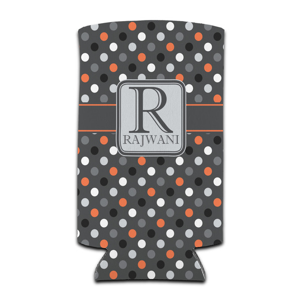 Custom Gray Dots Can Cooler (tall 12 oz) (Personalized)