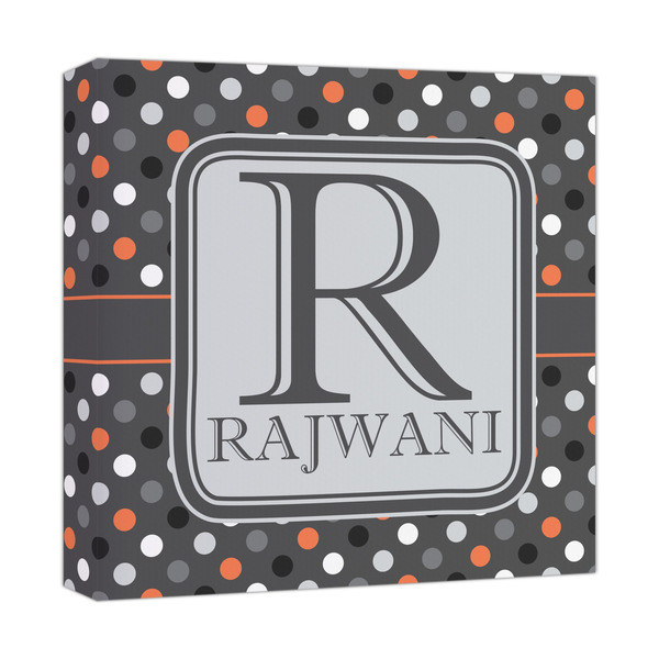 Custom Gray Dots Canvas Print - 12x12 (Personalized)