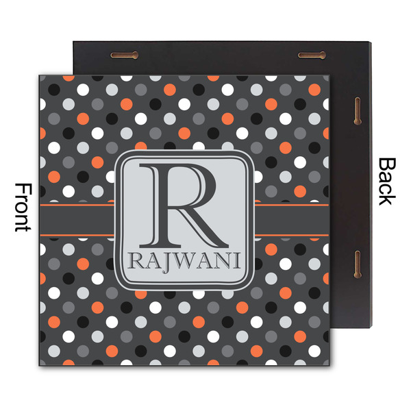 Gray Dots 12x12 Wood Print - Front & Back View