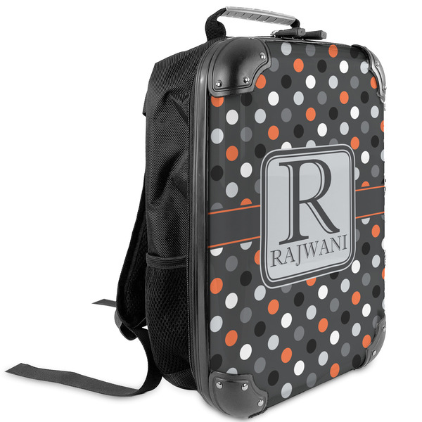 Custom Gray Dots Kids Hard Shell Backpack (Personalized)
