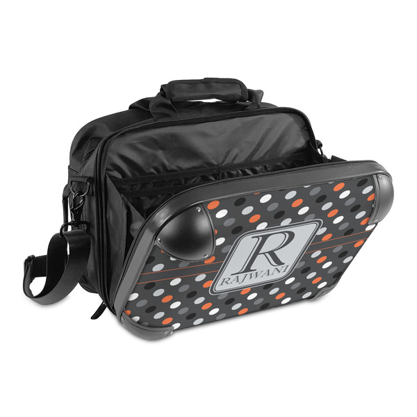 Gray Dots 15" Hard Shell Briefcase - Open
