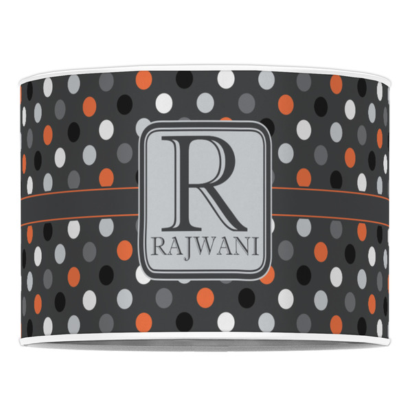 Gray Dots 16" Drum Lampshade - FRONT (Poly Film)
