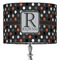 Gray Dots 16" Drum Lampshade - ON STAND (Fabric)