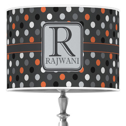 Gray Dots 16" Drum Lamp Shade - Poly-film (Personalized)