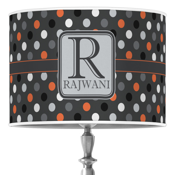 Custom Gray Dots 16" Drum Lamp Shade - Poly-film (Personalized)
