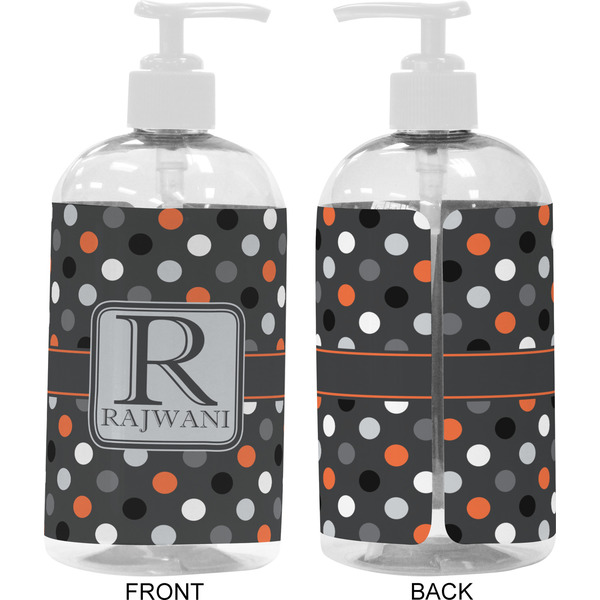 Gray Dots 16 oz Plastic Liquid Dispenser- Approval- White