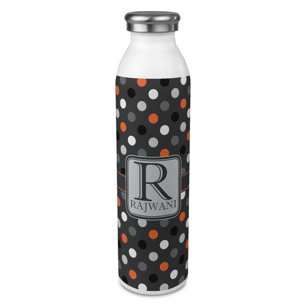 Custom Gray Dots 20oz Stainless Steel Water Bottle - Full Print (Personalized)