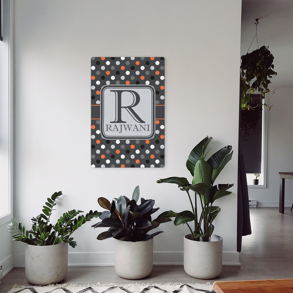 Gray Dots 20x30 - Canvas Print - In Context