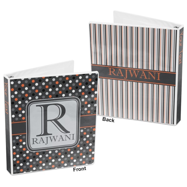 Gray Dots 3-Ring Binder Front and Back